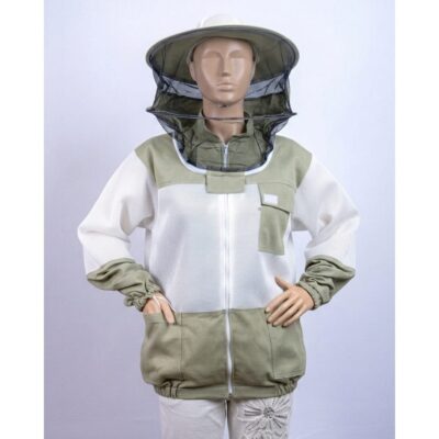 Bluza pszczelarska rozpinana z kapeluszem, tkanina dystansowa